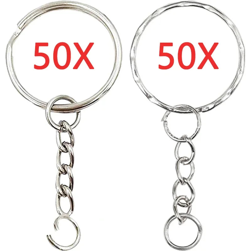 30mm/25mm/20mm Metal Key Rings Keychain Sets Keyfob Anti-rust KeyRings Key Chains Car Key Pendant Split - 100pcs mixed