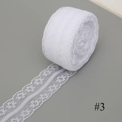 Lace Ribbon, White Lace Tape for Crafts, Floral Lace Ribbon for Party Decoration, DIY Sewing Projects, Elegant Home Decor
