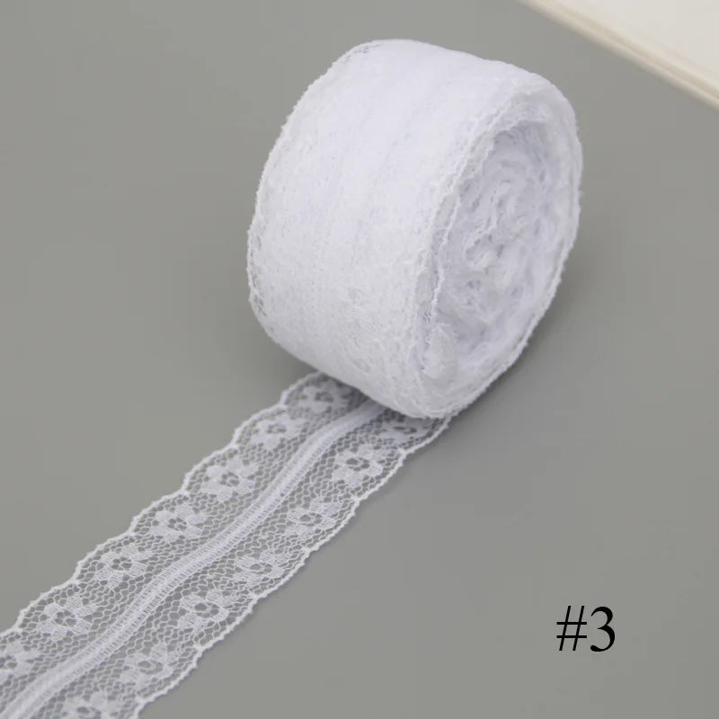 Lace Ribbon, White Lace Tape for Crafts, Floral Lace Ribbon for Party Decoration, DIY Sewing Projects, Elegant Home Decor - S