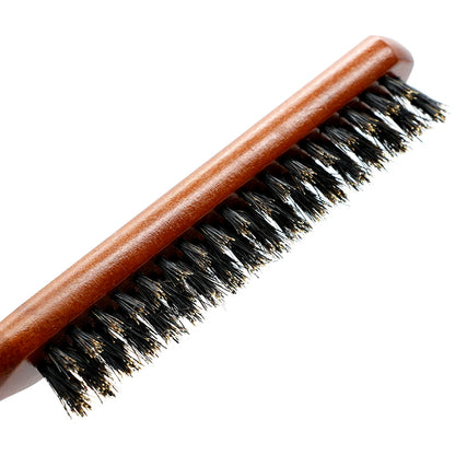 Natural Boar Bristle Hair Fluffy Comb Wood Handle Hair Brush Anti-static Barber Hair Comb Scalp Massage Hairdresser Styling T