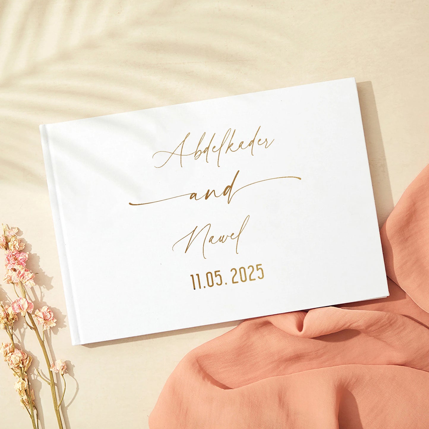 Personalized Guest Book for Wedding Noble Message Photo Album Simple Elegant Horizontal Wedding Reception Signing Book Party 