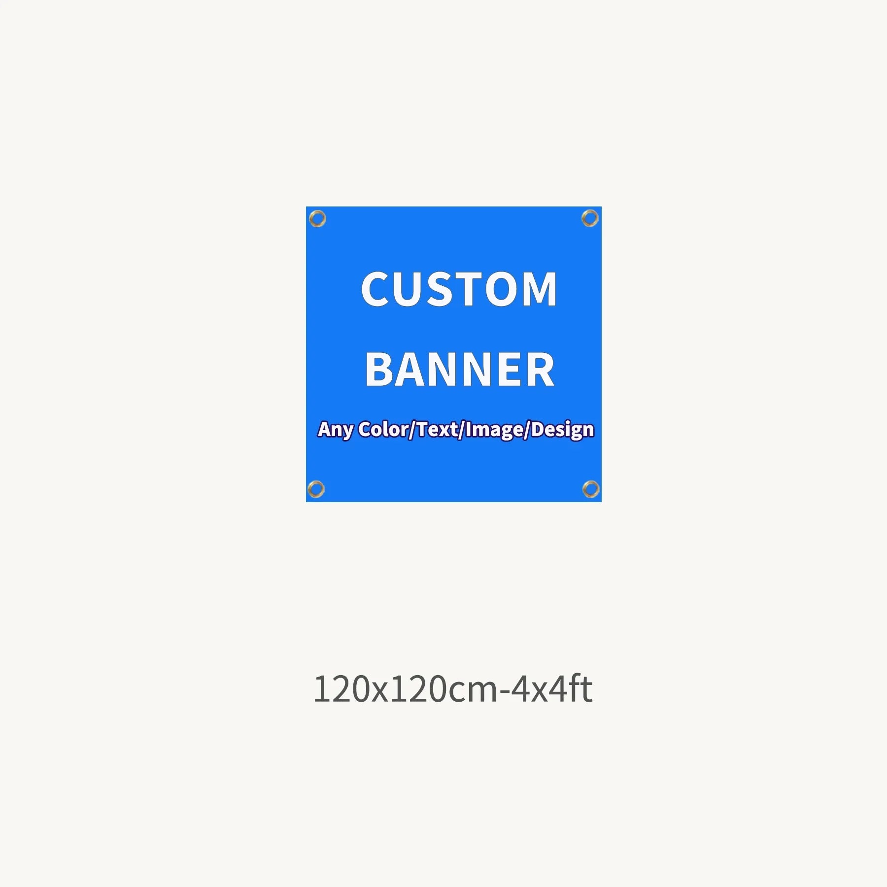1p Custom Polyester Banner for Indoor & Outdoor Use - Banner with 4 Grommets, Many Sizes, Perfect for Home Decor - 120x120cm-