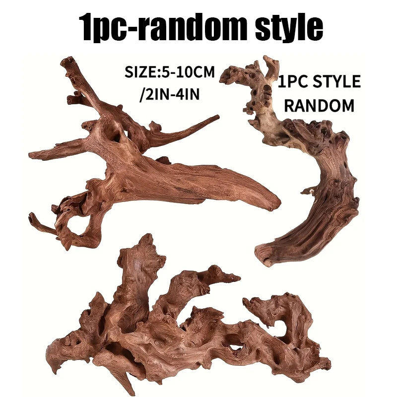 1PC Wooden Aquarium Landscape Decoration Natural Aquarium Sinkable Driftwood For Fish Tank Reptile Climbing Branches RandomSt