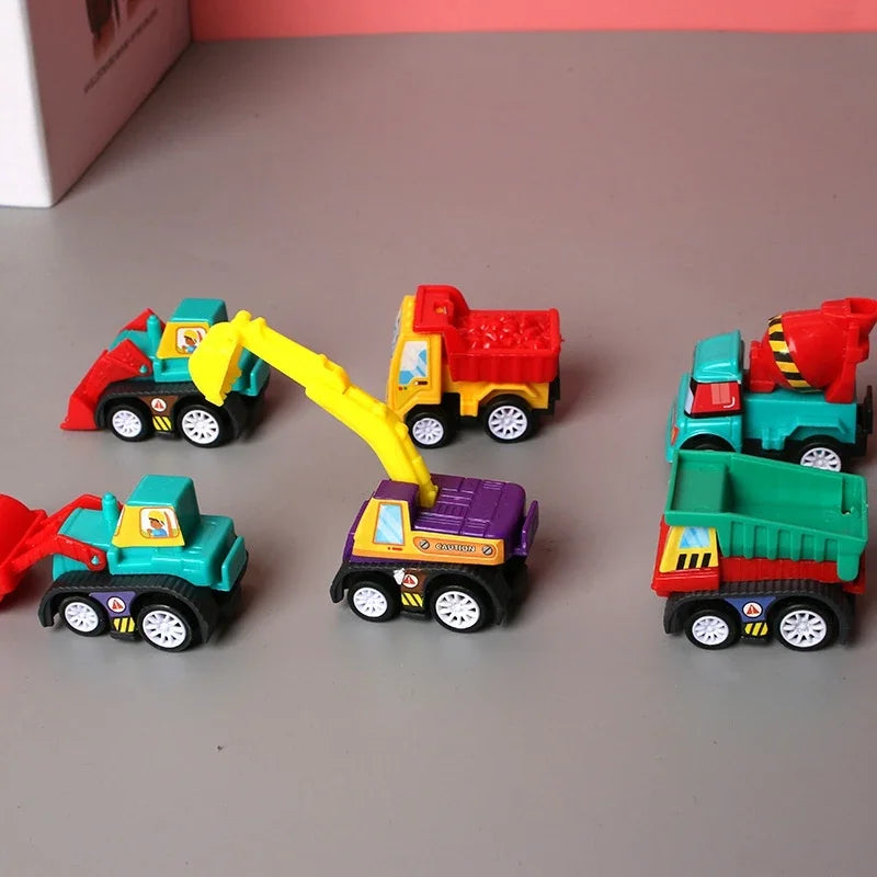 6pcs Car Model Toy Pull Back Car Toys Mobile Vehicle Fire Truck Taxi Model Kid Mini Cars Boy Toys Gift Diecasts Toy for Child