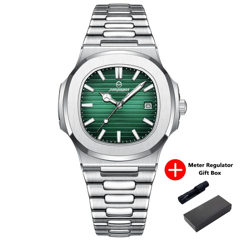 2026 New Luxury Military Man Watch Square Waterproof Luminous Date Week Men Watch Stainless Steel Quartz Men's Watches Reloj+