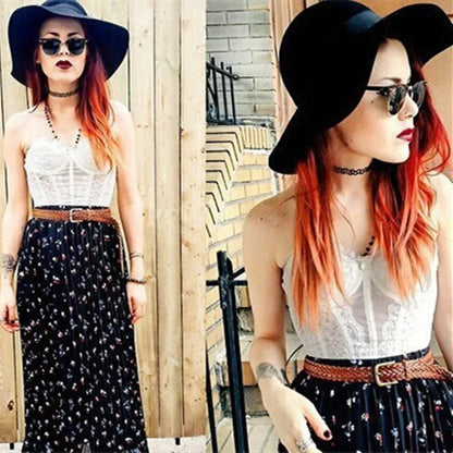12pcs/lot Vintage Hippy Stretch Tattoo Choker Necklace Elastic Chocker Necklace Fishing Line Tattoo Colorful Necklace