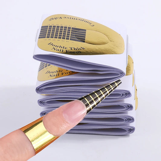 Forms for Extension Nail Molds Gel Paper for Nails Extension Templates Sculptural Shape Forms for Nails Bottom Polygel Sticke