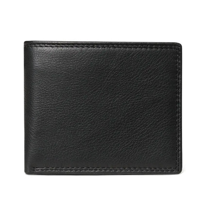 GENODERN Cow Leather Men Wallets with Coin Pocket Vintage Male Purse RFID Blocking Genuine Leather Men Wallet with Card Holde