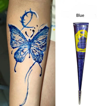 Natural Temporary Flash Tattoo Paste Black Henna For DIY Tattoo Sticker Body Paint Tattoo Cream Indian Wedding Henna Tattoo P