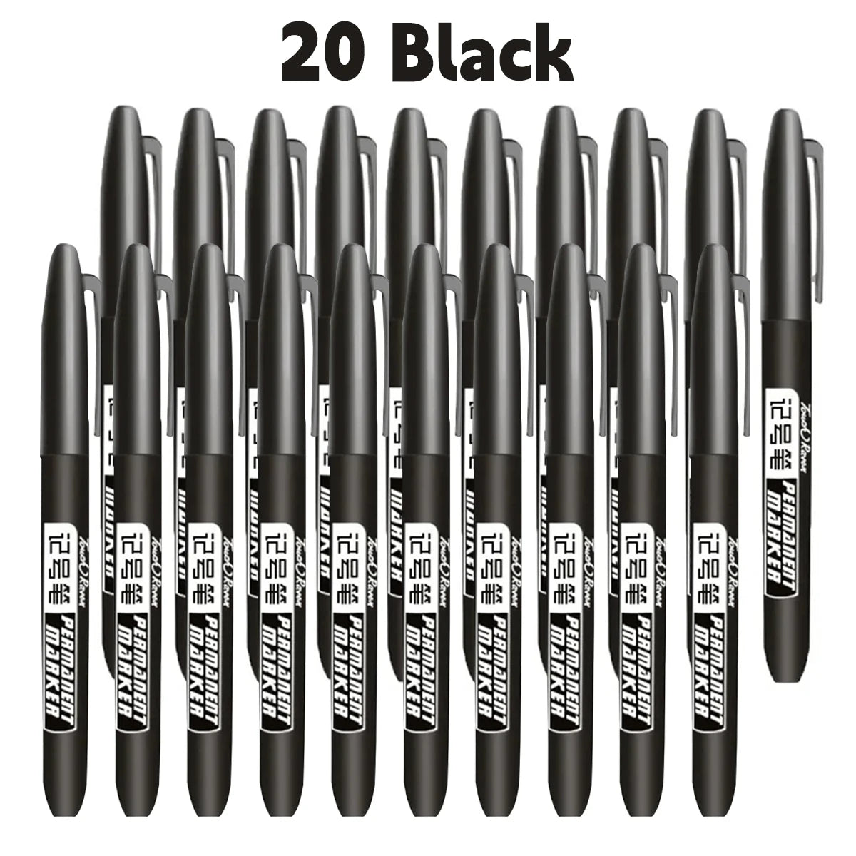 6 PCS Permanent Marker Pen Manga Drawing Markers Black Blue Red Waterproof Ink Sketch Pens Stationery Art School Supplies - B