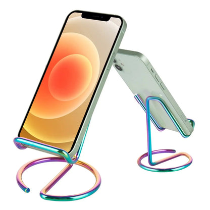 Cell Phone Stand for Desk, Business Card Holder,Cute Metal Cell Phone Stand, Metal Wire Cellphone Cradle Dock for Phone Table
