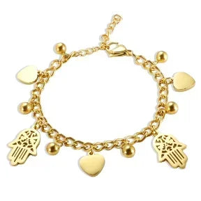 Stainless Steel Heart-shaped Ladies Elegant Bracelet For Women Crystal Bangle - F13