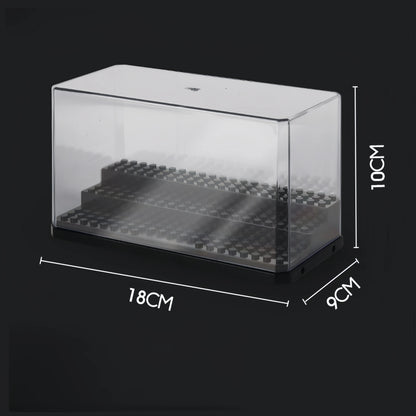 Display Case Clear Shelf Wide 3 Tier Box for Minifigures - Acrylic Protector for Small Pop Figures - Transparent Showcase Sto