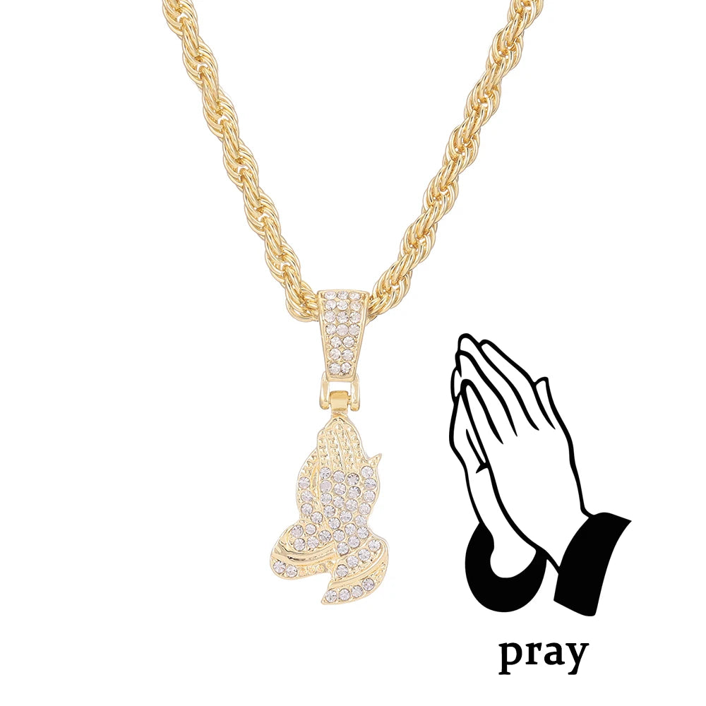 Men Women Hip Hop Cross Pendant Necklace With 4mm Zircon Tennis Chain Iced Out Exquisite Bling Jewelry Fashion Trendy Creativ