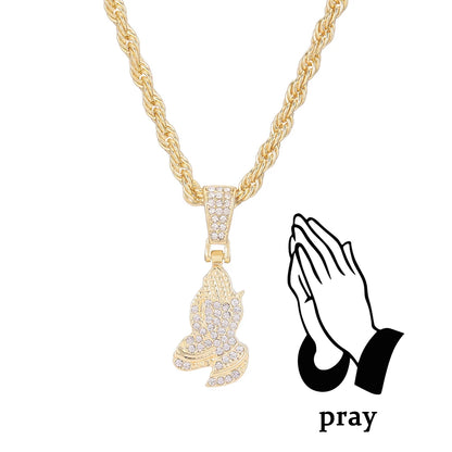 Men Women Hip Hop Cross Pendant Necklace With 4mm Zircon Tennis Chain Iced Out Exquisite Bling Jewelry Fashion Trendy Creativ