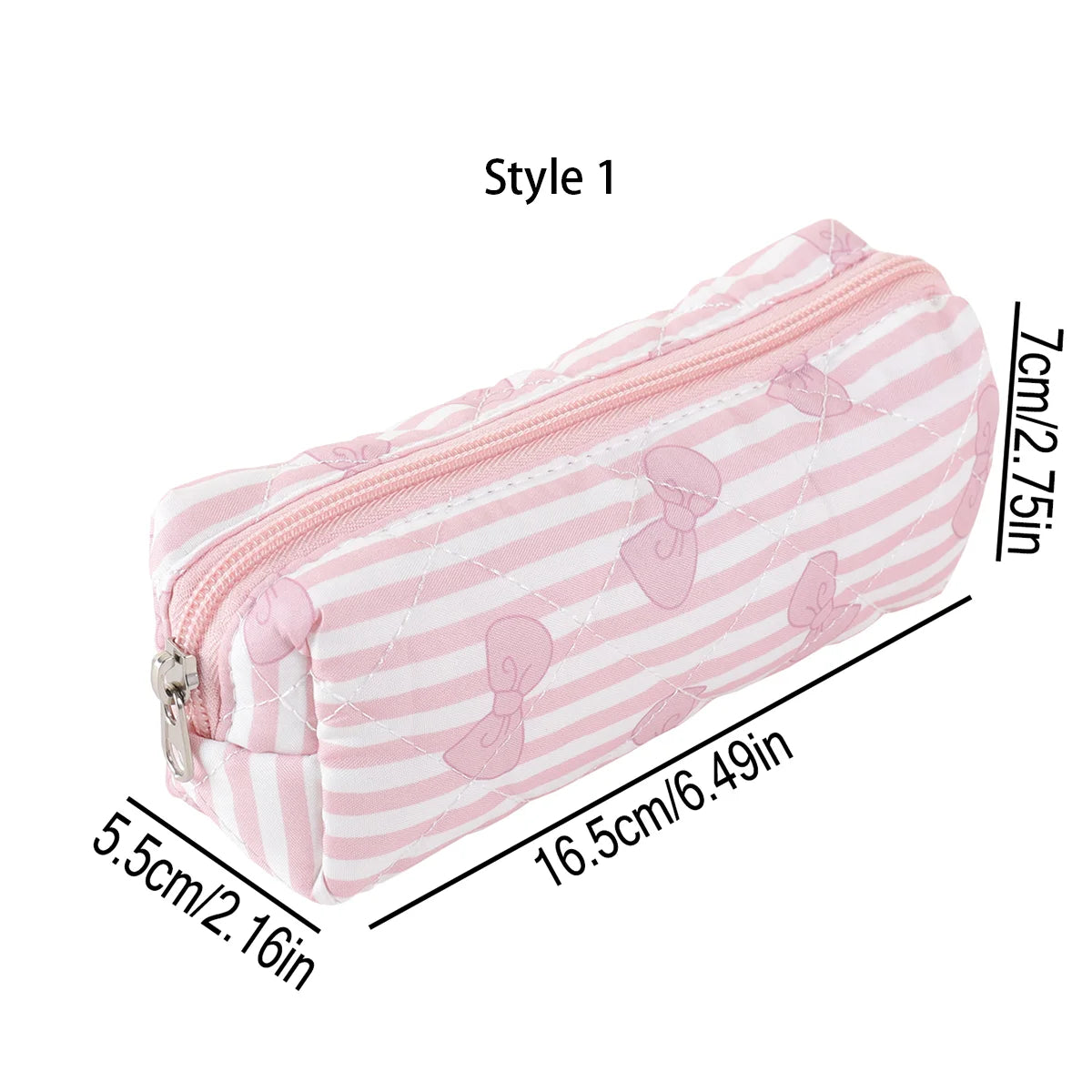 1 pc Beautiful bowknot single-layer pencil case, floral pattern design storage bag, a must-have for back to school season - S