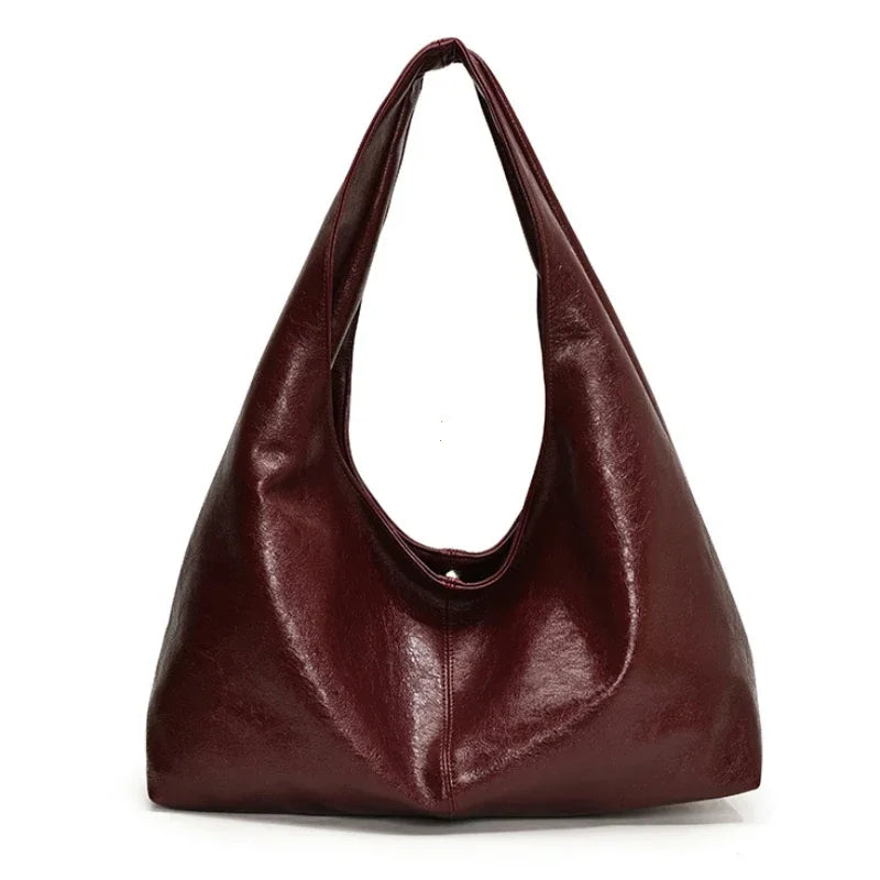 Large Capacity PU Leather Hobo Underarm Bags Autumn Winter Shoulder Bag for Women 2026 New Trend Y2K Handbags and Purses Tote