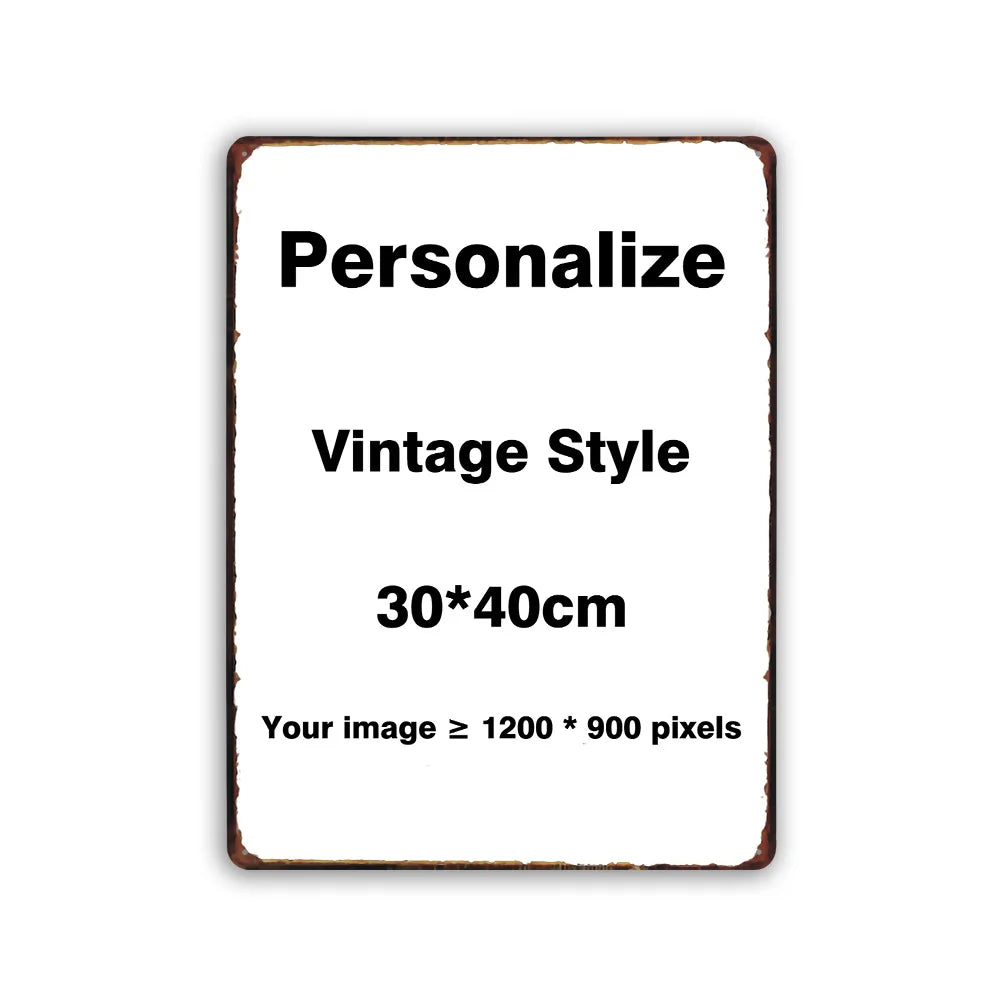 Custom Metal Tin Sign Vintage Wall Art Poster Personalise Room Decoration, Personalized Gift Free Design - 30x40 Vertical Ret