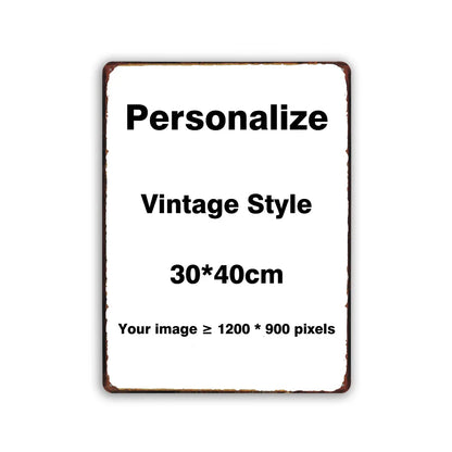 Custom Metal Tin Sign Vintage Wall Art Poster Personalise Room Decoration, Personalized Gift Free Design - 30x40 Vertical Ret