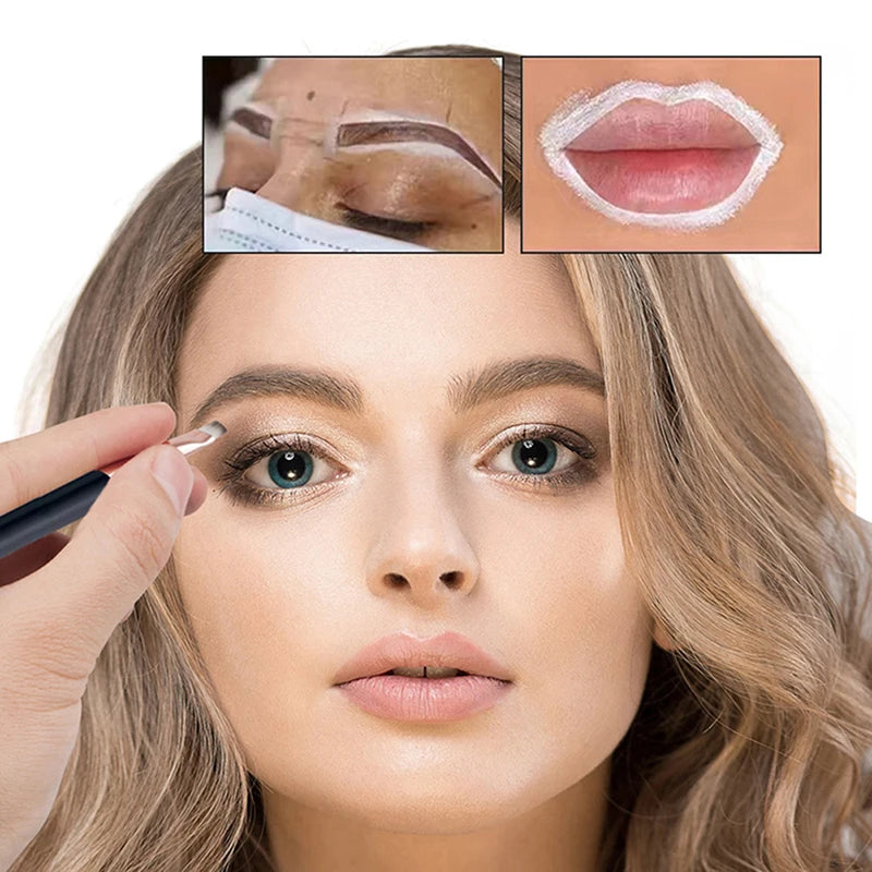 20g Microblading Eyebrow Marker Pen White Tattoo Brow Paste Eyebrow Permanent Makeup Mapping Paste Brow Lip Shape Position To