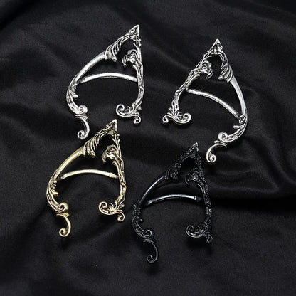 Gothic Elf Ear Clips Piercing Cartilage Climber Retro Clip Earring Punk Hip Hop Jewelry Accessories