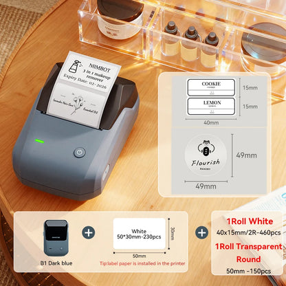 NIIMBOT B1 Portable Thermal Printer With Tapes 2 Inch Adhesive Label Printer Mini Bluetooth Sticker Maker Support Smartphones