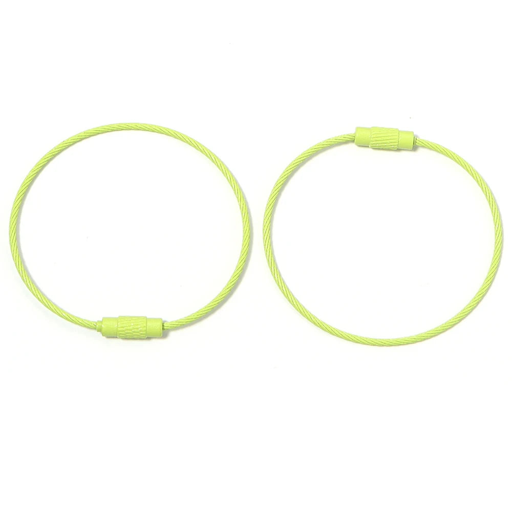 10pcs/lot Stainless Steel Wire Keychains Colorful Round Cable Loop Screw Lock Rope Rings For DIY Keyrings Key Chains Accessor