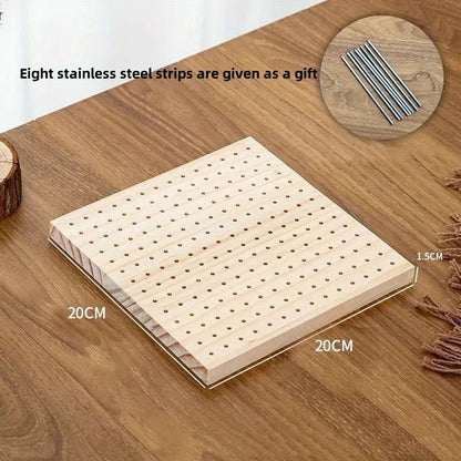 Crochet Block Plate, Block Plate for Crochet Weaving, Bamboo Grid Block Plate for Crochet Projects, Crochet Accessory Gift