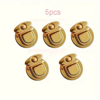 5Pcs Women's Lock Clasp - DIY Craft Hand Bags Clasp - Metal Snap Clasp Locks - Wallet Fasteners - Wallet Buckle - Golden-5pcs