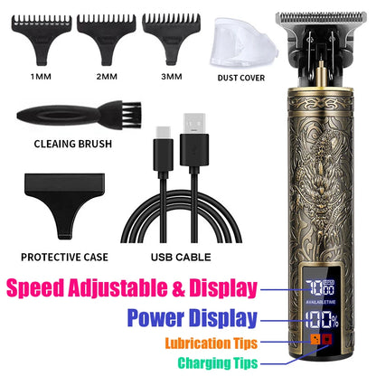Vintage Hair Clipper USB Charging Hair Cutting Machine Electric Hair Trimmer Portable Shaver Professional Barber Boyfriend Gi