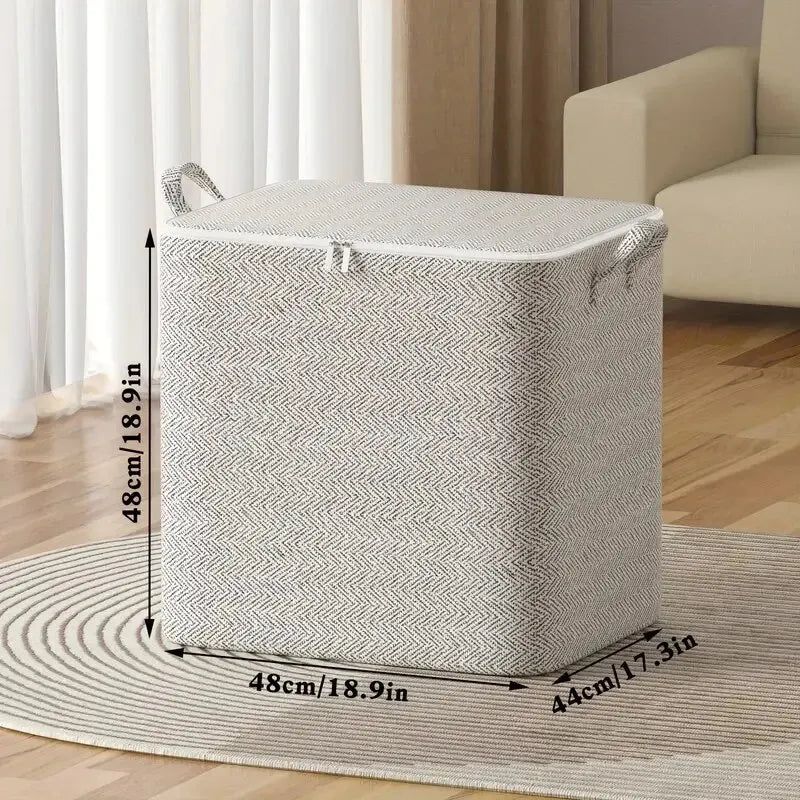 1pc Household Large Capacity Storage Bag Non-woven Material, Closet Wardrobe Organizer Can Be Used For Quilt Clothing, Toys -