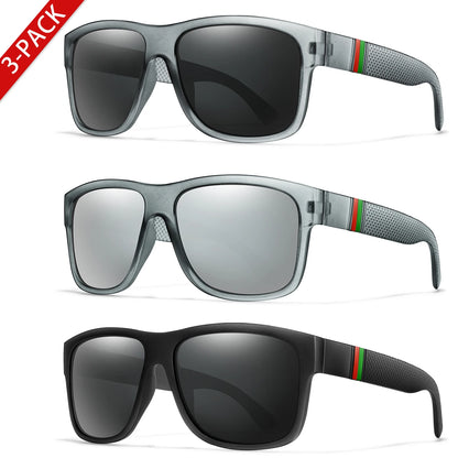 Classic Brand Men Square Polarized Fishing Sunglasses Outdoor Driving Cycling Running Goggles Vintage Large Frame UV400 - EA1