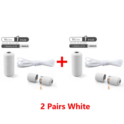 Elastic No Tie Shoelaces Semicircle Shoe Laces For Kids and Adult Sneakers Shoelace Quick Lazy Metal Lock Laces Shoe Strings 