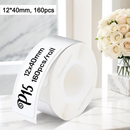 1PK Marklife P15 Printer Label Sticker 12x40mm 15x30mm 15x50mm Thermal Label Paper Compatible with P15 P12 P11 D30 Q30 Labele