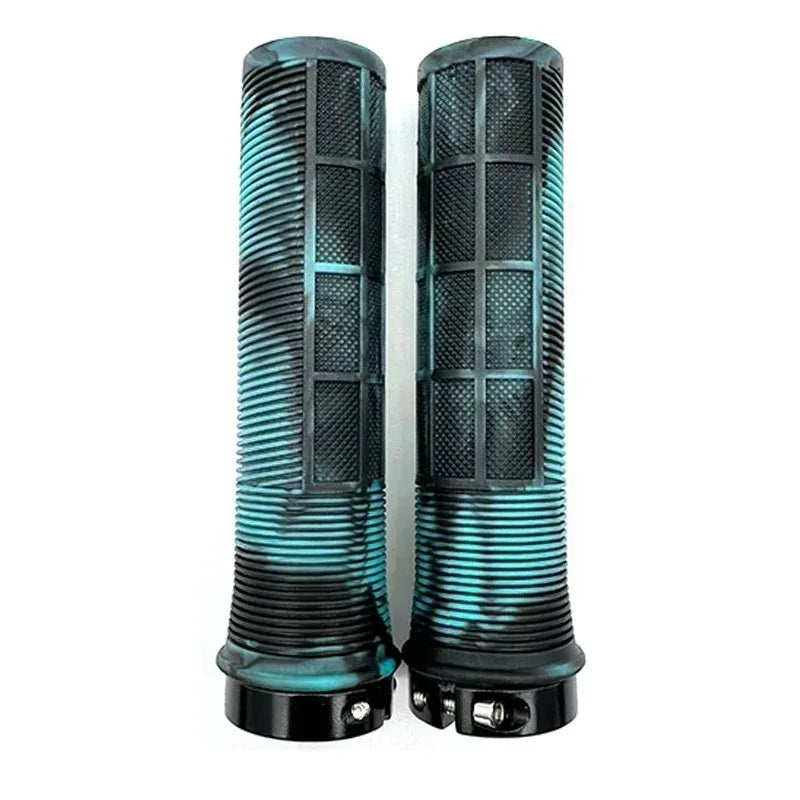TPR Bicycle Grips Integrated Bike Handlebar Grips Aluminum Alloy Lock On Bicycle Handles Non-slip MTB Cuffs Mountain Bike Par