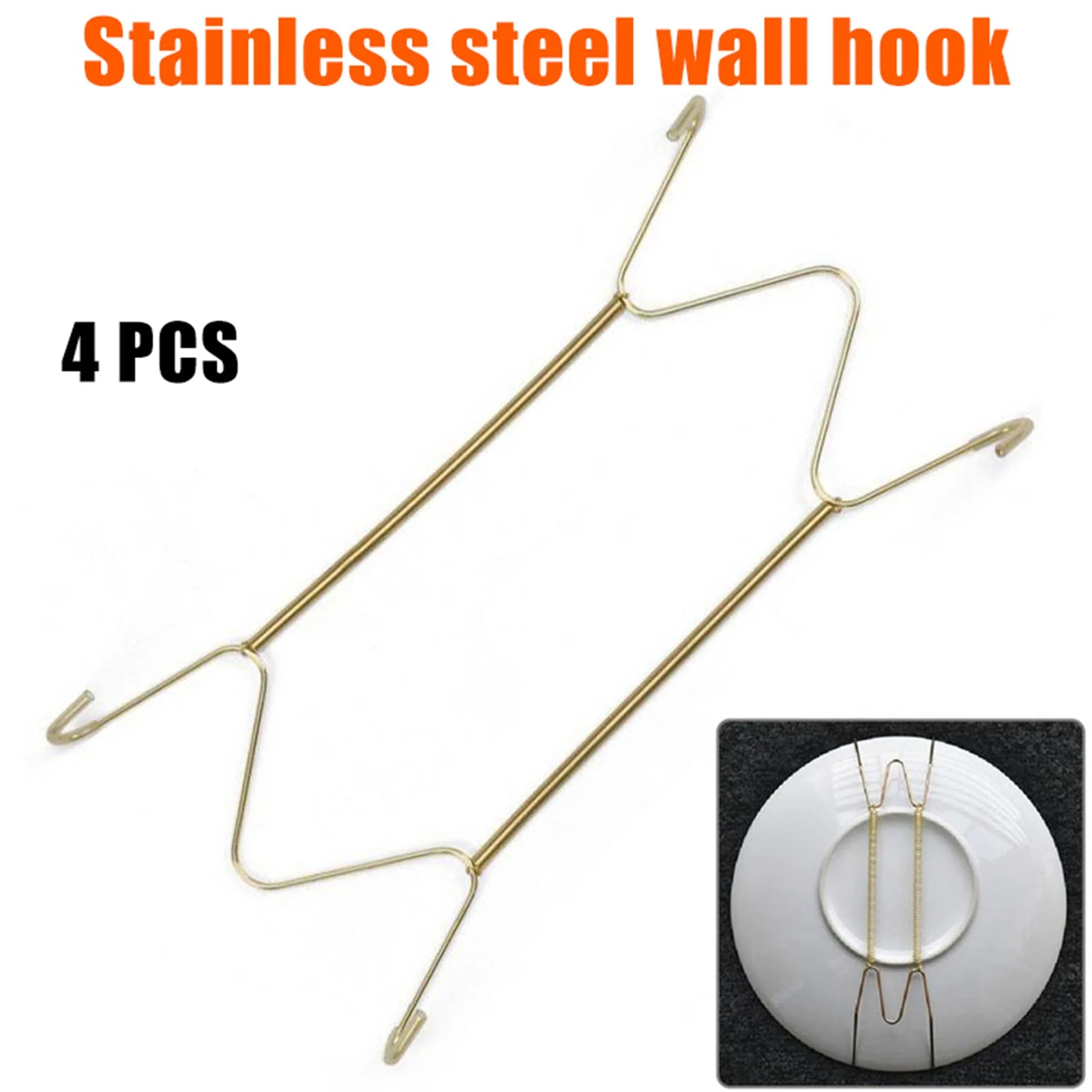 4 Pcs Plate Dishes Hanger Invisible Plate Hangers Holder Wall Hooks Home Decor Fit For Decorative Plates Antique China