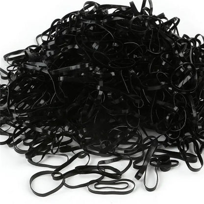 2018 New Random Mixed Child Baby Hair Holders Rubber Bands Elastics Girl's Tie Gum Hair Accessories about 500PCS - Black