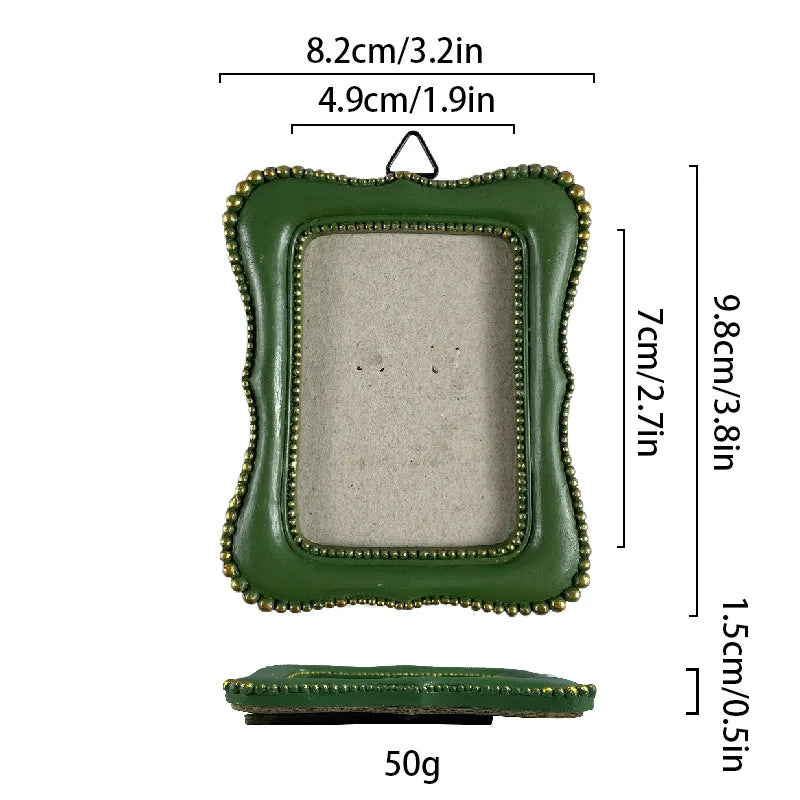 Vintage Mini Picture Frame Baroque Table Wall Hanging Decor Resin Relief Photo Frame European Art Jewelry Decoration Photo Pr