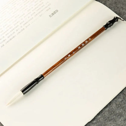 Traditional Chinese Calligraphy Brush Oil Painting Wolf Hair Scriptures Writing Brush Oil Watercolor Wood Art Paint Brush - S