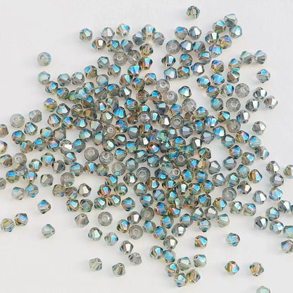 100PCS 4MM Shiny Faceted Austria Crystal Beads Bicone Beads Loose Spacer Beads for Jewelry Making DIY Bracelet Necklace Penda