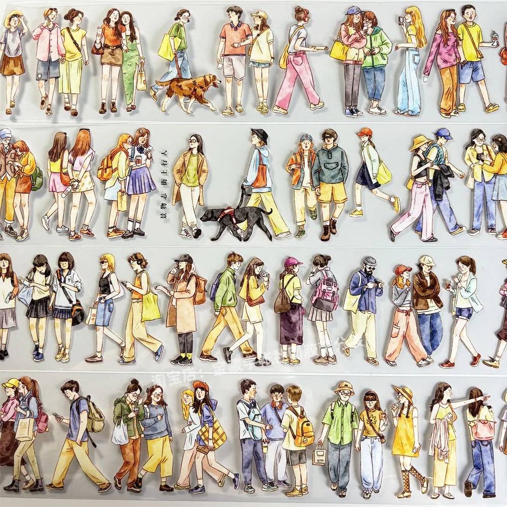 Washi Pet Tape A598 Street Pedestrian Scenery People Antique Scrapbook Collage Diy Cards Stickers Diy Card