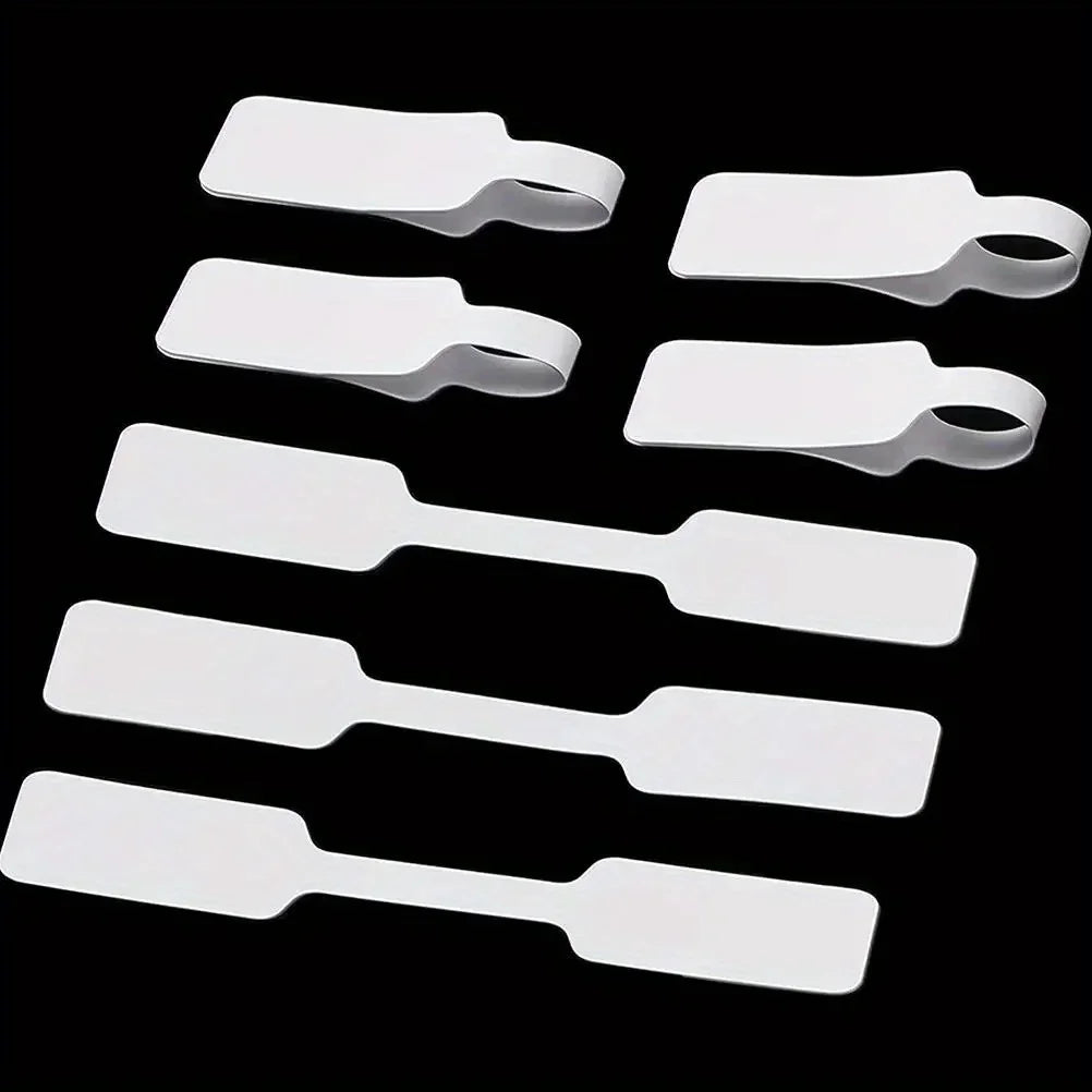 100Pcs White Self-Adhesive Cable Labels Writable Cord Tags for Wire Management Office School Supplies