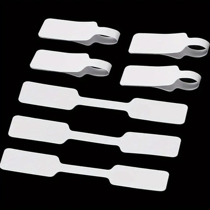 100Pcs White Self-Adhesive Cable Labels Writable Cord Tags for Wire Management Office School Supplies