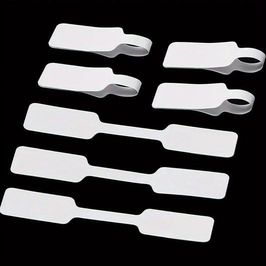 100Pcs White Self-Adhesive Cable Labels Writable Cord Tags for Wire Management Office School Supplies