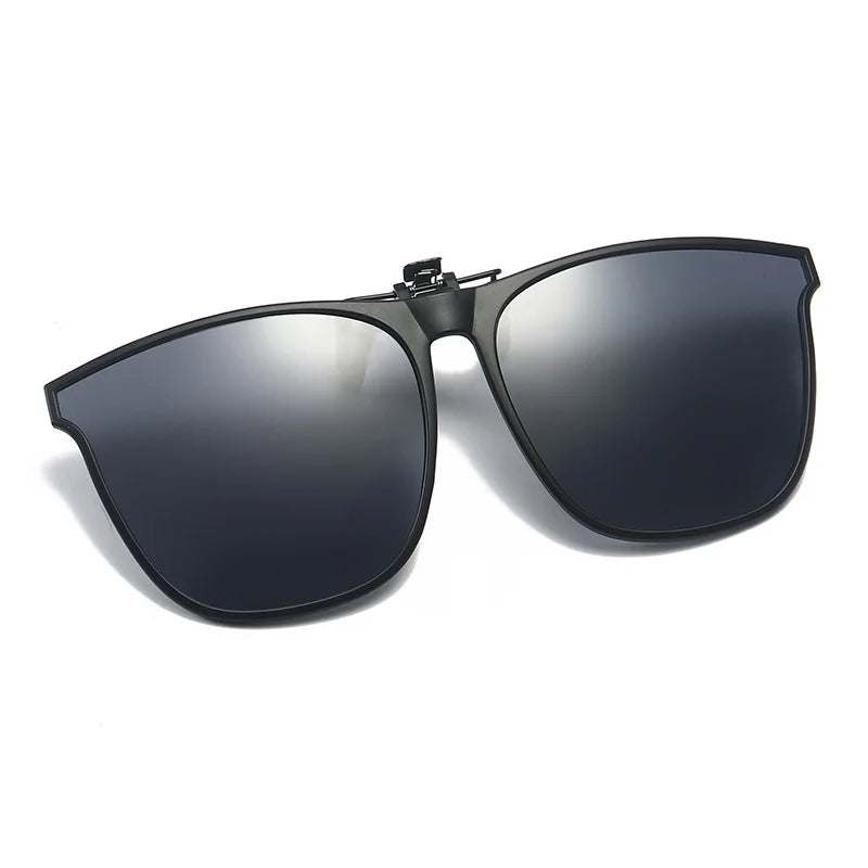 Polarized Clip On Sunglasses Men Car Driver Goggles UV400 Sun Glasses Anti Glare Vintage Square Glasses - CL1