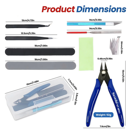 9pcs Model Basic Tools for Gundam Craft DIY Model Car Hobby Building Repairing Assembly Tool Beginner Handmade Scissors Tweez