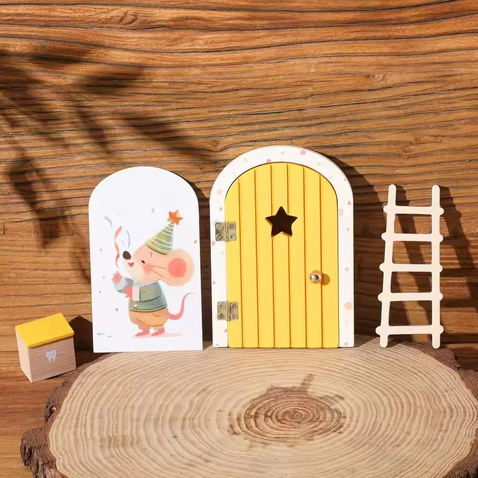 Baby Wooden Room Miniature Dollhouse Mini Home Fairy Elf Door Wall Decoration Craft Ornaments Commemorative Tooth Box Gift