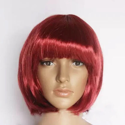 Bob Wig Pretty Women Short Bob Wigs Natural Fashion Halloween Cosplay Anime Wigs Cute Colored Synthetic Daily Party Xmas Wig