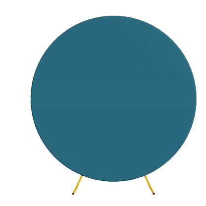 Pure Color Circle Round Backdrop Cover Wedding Baby Shower Birthday Party Decor Elastic Photo Background（Without Shelf）