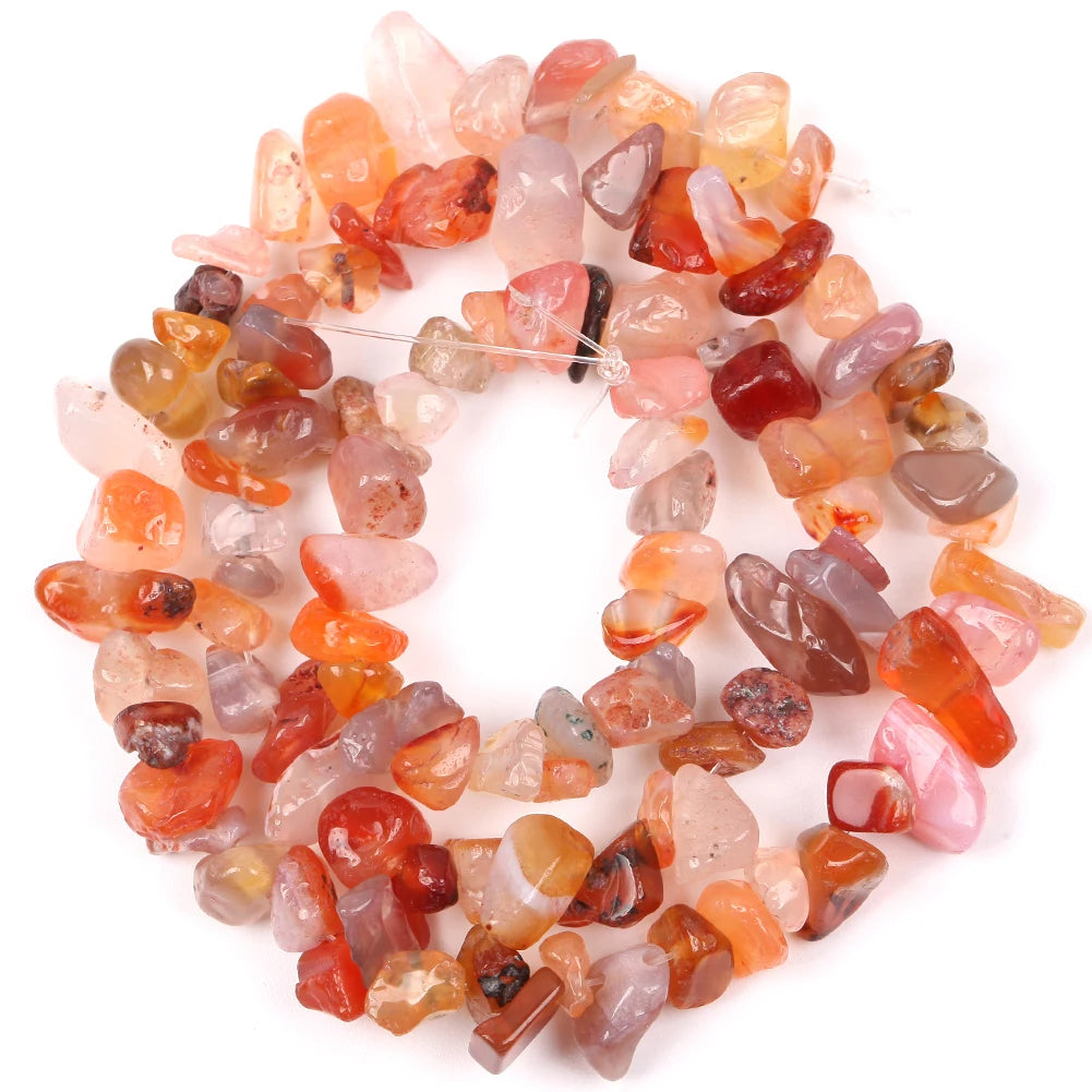 Natural Stone Chips Beads 3-5-8-12mm Irregular Gravel Beads For Jewelry Making Freeform Beads Diy Necklace Bracelet 15'' - Re